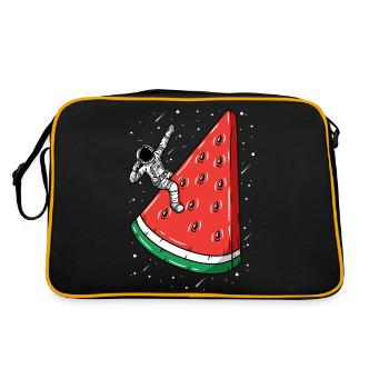 Watermelon Space Astronaut - Humorous - Retro Bag - black/gold - Back
