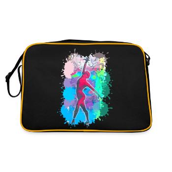 Dancer, dancing, illustration, dancer, graffiti - Retro Bag - black/gold - Back