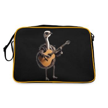 autruche oiseau guitare - Sac Retro - noir/or - Dos