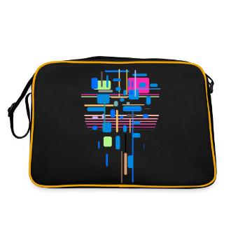 Abstract Colors Pattern - Retro Bag - black/gold - Back