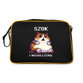 Gros chat choqué et incrédulité - Sac Retro - noir/or - Dos