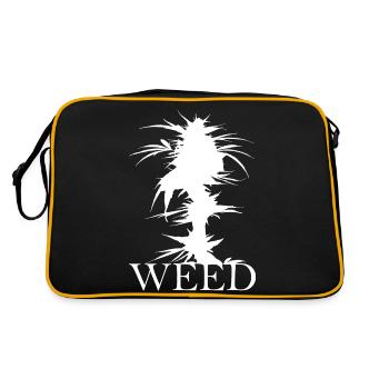 Weed Cannabis - Retro Tasche - Schwarz/Gold - Hinten