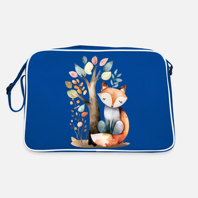 Cute Fox Under Tree Retro Bag
