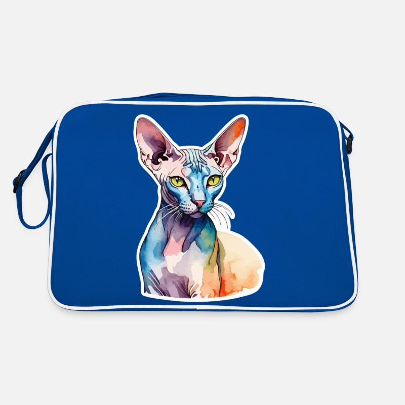 Sphynx Katze Wasserfarben Retro Tasche