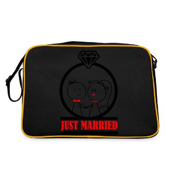 married couple just married 002 - Retro Bag - black/gold - Back