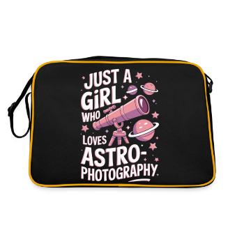 Astronomy Astrophotography Girls Women Saying - Retro Bag - black/gold - Back