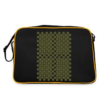 Herz-Design - Retro Tasche - Schwarz/Gold - Hinten