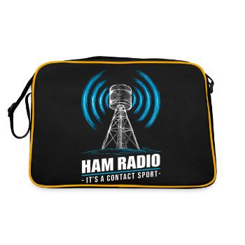 Ham Radio – Contact is everything! - Retro Bag - black/gold - Back