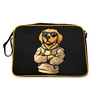 beagle dog comic - Retro Bag - black/gold - Back