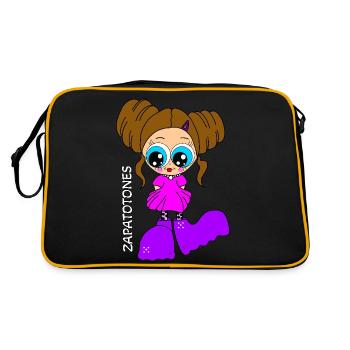 Schuhe1 - Retro Tasche - Schwarz/Gold - Hinten