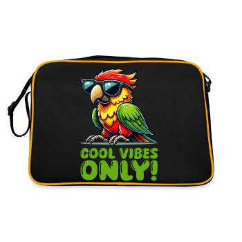 papagei sonnenbrille comic - Retro Tasche - Schwarz/Gold - Hinten