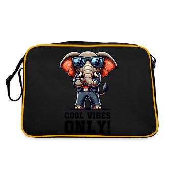 Elefant Comic cool - Retro Tasche - Schwarz/Gold - Hinten