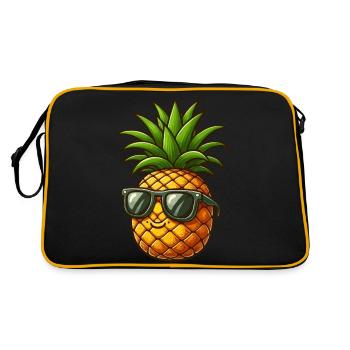 Pineapple with sunglasses - Retro Bag - black/gold - Back