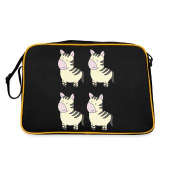 Zebra in fours - Retro Bag - black/gold - Back
