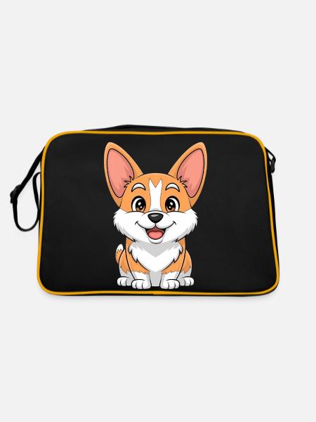 Corgi - Retro Tasche - Schwarz/Gold
