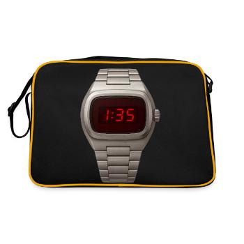 Stylish wristwatch with red LEDs child of the 70s - Retro Bag - black/gold - Back