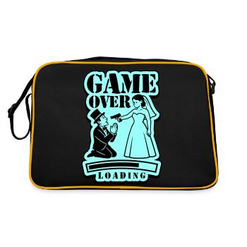 Hochzeit Game Over Loading - Retro Tasche - Schwarz/Gold - Hinten