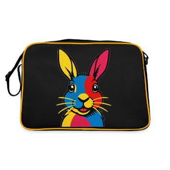 Rabbit Pop Art - Retro Bag - black/gold - Back