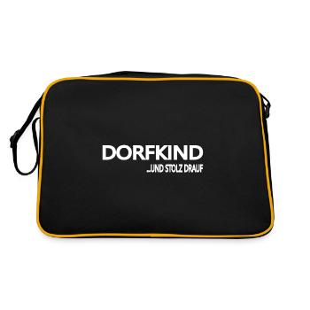 Dorfkind - Retro Tasche - Schwarz/Gold - Hinten