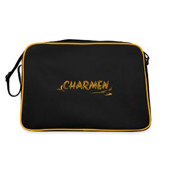 Gift idea charm - Retro Bag - black/gold - Back