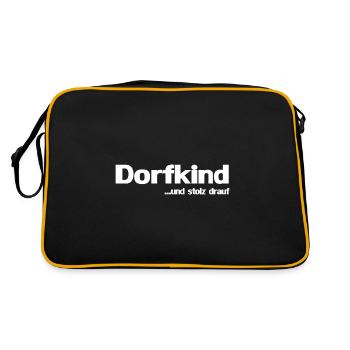Dorfkind - Retro Tasche - Schwarz/Gold - Hinten