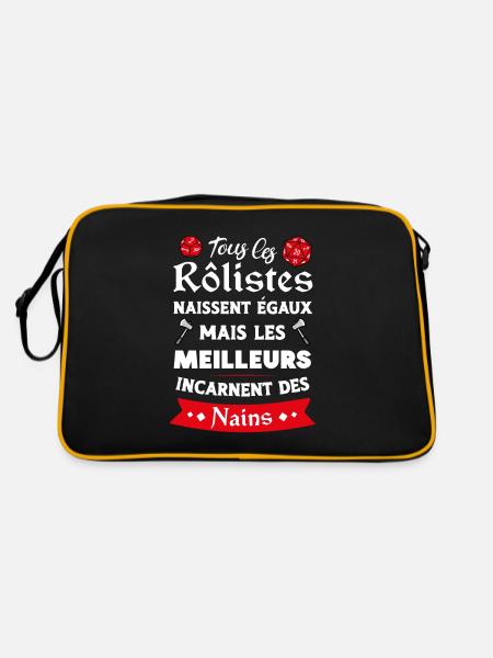 Les meilleurs rôlistes incarnent des nains - Sac Retro - noir/or - Dos