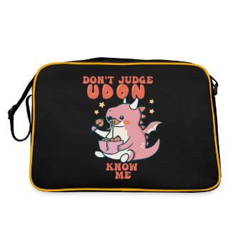 Urteilen Sie nicht über Udon Know Me Noodles Pun J - Retro Tasche - Schwarz/Gold - Hinten