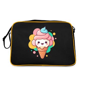 Sommerzeit Eiszeit - Retro Tasche - Schwarz/Gold - Hinten