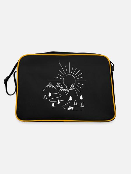 Camping - Retro Tasche - Schwarz/Gold