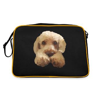 Süßer Hund Pudel Labradoodle Goldendoodle - Retro Tasche - Schwarz/Gold - Hinten