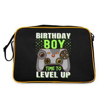 Geburtstagskind Zeit, um Videospiel Geburtstag zu verbessern - Retro Tasche - Schwarz/Gold - Hinten
