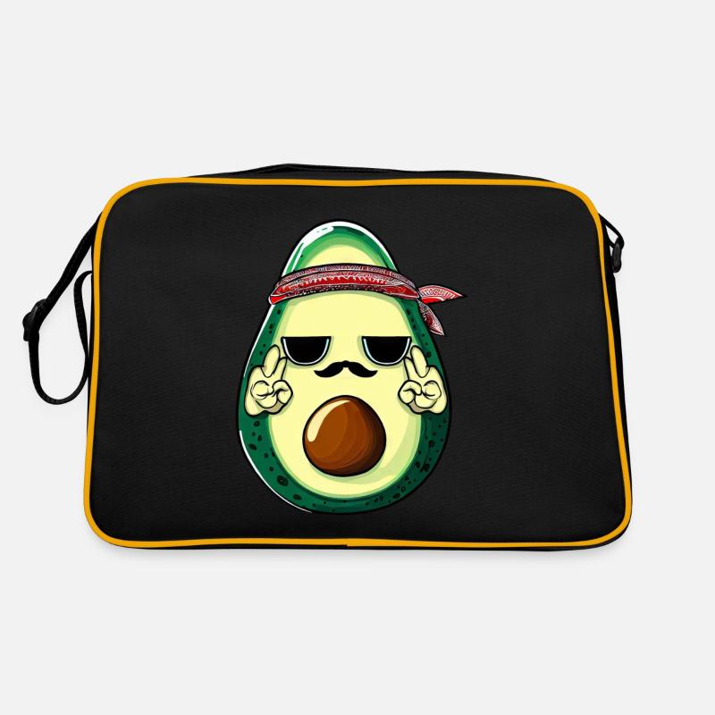 Hippie avocado with beard Retro Bag