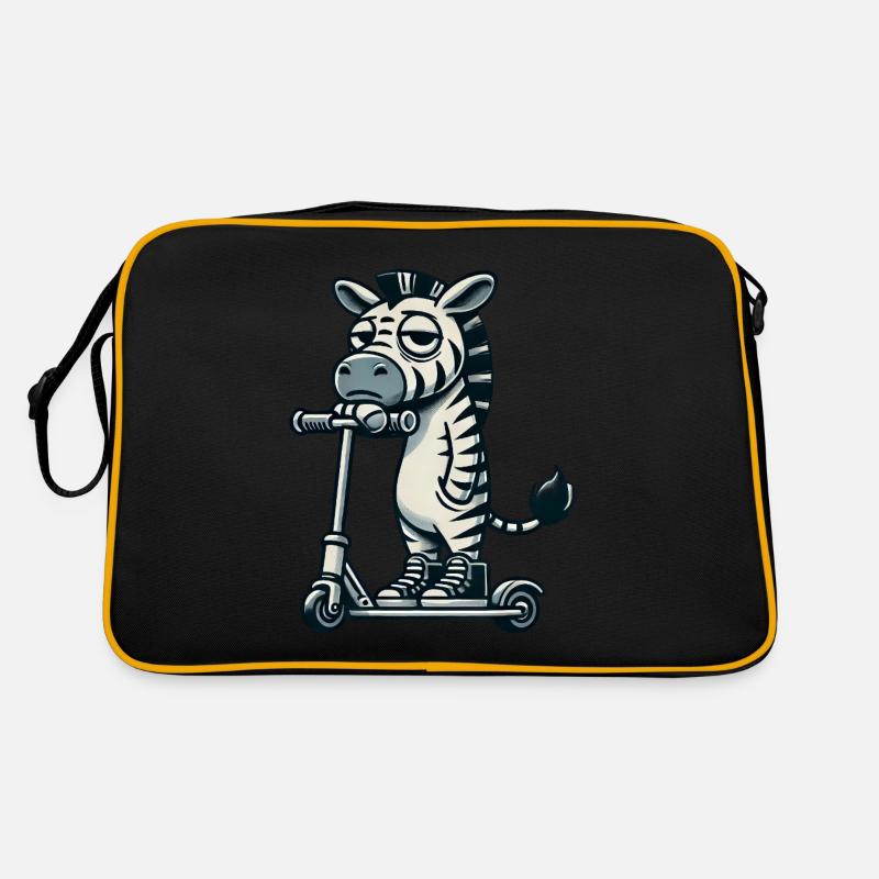 Zebra Roller Kickroller Lustiger Comic Retro Tasche