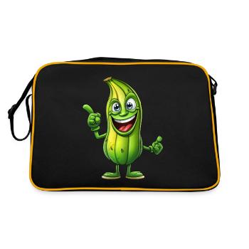 Green Alien Cucumber Man: Collation cosmique - Sac Retro - noir/or - Dos