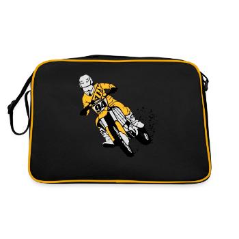 Moto Cross - Retro Tasche - Schwarz/Gold - Hinten