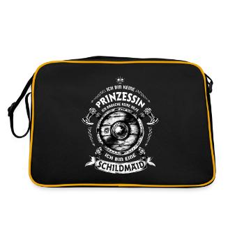 Ich bin keine Prinzessin, ich bin eine Schildmaid - Retro Tasche - Schwarz/Gold - Hinten