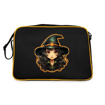 Halloween Witch I Cartoon Style I Witch - Retro Bag - black/gold - Back