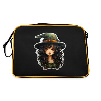 Halloween Witch I Cartoon Style I Witch - Retro Bag - black/gold - Back