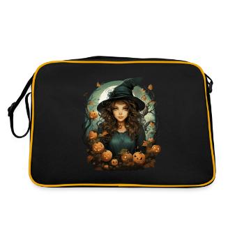 Halloween Witch I Cartoon Style I Witch - Retro Bag - black/gold - Back