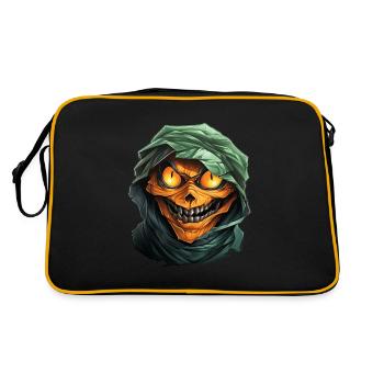 Halloween Spooky Cartoon Mummy - Retro Tasche - Schwarz/Gold - Hinten