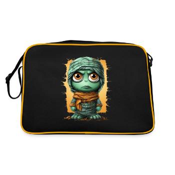 Halloween Spooky Cartoon Mummy - Retro Tasche - Schwarz/Gold - Hinten