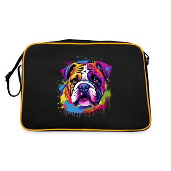 Bouledogue anglais Pop Art I Dog Lover I Splash Art - Sac Retro - noir/or - Dos