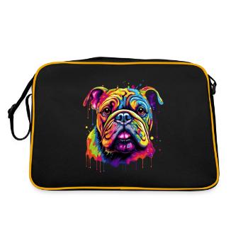 Bouledogue anglais Pop Art I Dog Lover I Splash Art - Sac Retro - noir/or - Dos