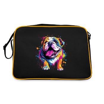 Bouledogue anglais Pop Art I Dog Lover I Splash Art - Sac Retro - noir/or - Dos