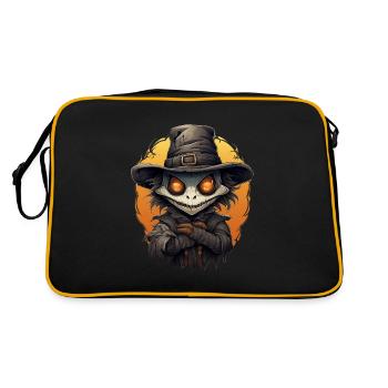 Scarecrow Halloween Cartoon Scary Scarecrow - Retro Tasche - Schwarz/Gold - Hinten
