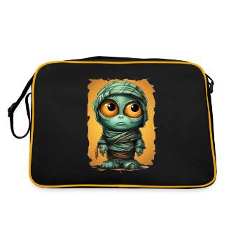 Halloween Spooky Cartoon Mummy - Retro Tasche - Schwarz/Gold - Hinten