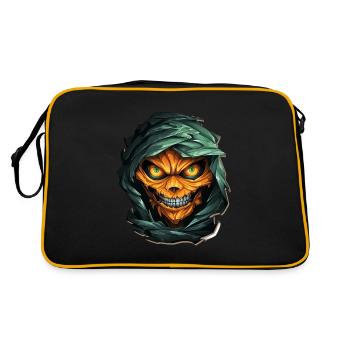 Halloween Spooky Cartoon Mummy - Retro Tasche - Schwarz/Gold - Hinten
