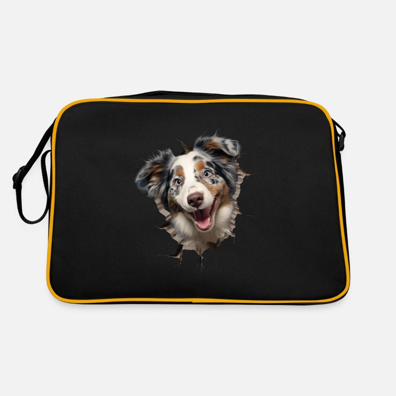 Australian Shepherd Owner - Perfect Aussie - Retro Tasche - Schwarz/Gold