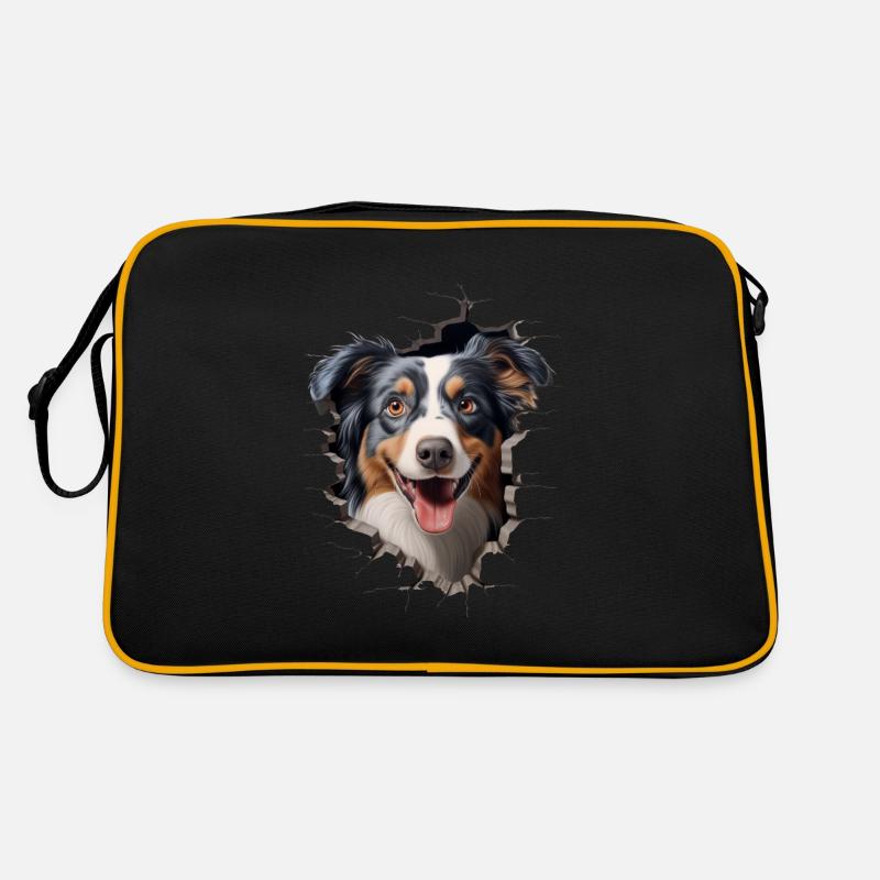 Australian Shepherd Owner - Perfect Aussie - Retro Tasche - Schwarz/Gold