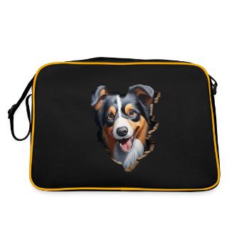 Australian Shepherd Owner - Perfect Aussie - Retro Tasche - Schwarz/Gold - Hinten